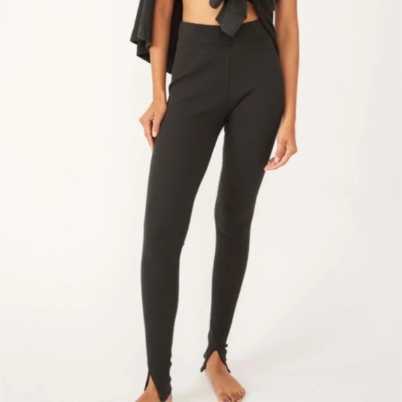 NWOT Intimately Free People Early Night Split Hem Thermal Leggings - Picture 2 of 11
